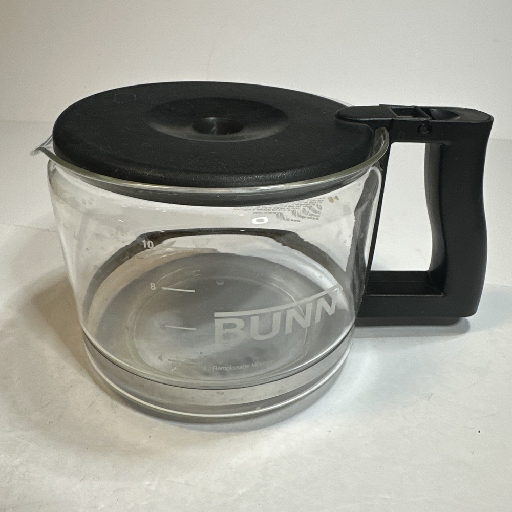 BUNN Coffee Maker 10 Cup Decanter Pot Carafe Glass Black Lid
